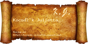 Kocsák Julietta névjegykártya